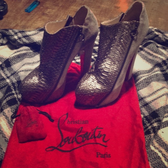 Shoes - Rare Christian Louboutin snake skin heels.